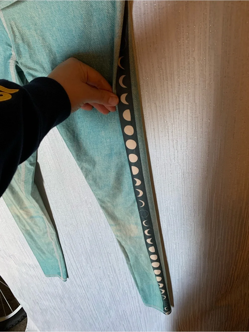 Teeki- Women’s M- Teal Gradient Moon-Stripe Leggings - Made in 🇺🇸 - Picture 5 of 6